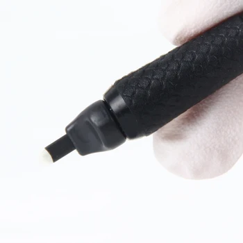 10pcs Microblading ferramenta manual da sobrancelha da tatuagem de caneta de cor preta 14CF 18U Agulha de Bordado Lâminas Descartáveis microblading caneta