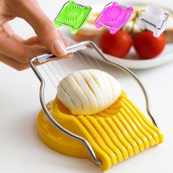 Ovo Cortador Cortador de Cogumelo, Tomate Cozinha em Aço Inoxidável Cozido Chopper alça de fio de ovos cozidos segmentação de dados ferramenta de cozinha
