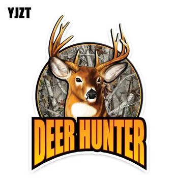 YJZT DE 11,6 CM*15.6 CM Deer Hunter Decalque de Caça PVC Motocicleta Adesivo de Carro 11-00725