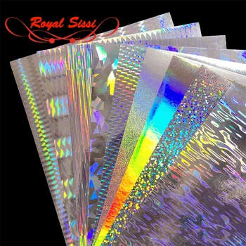 7popular opções de cor prata decalque filme de laser holográfico reflexiva flash fita impermeável isca de pesca de tomada de materiais DIY