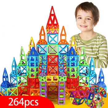 Tamanho grande e Mini Tamanho Magnético Designer Ímã Blocos de Construção Acessórios Educacional Construtor de Brinquedos Para Crianças, Presentes de Natal