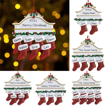 Árvore de natal Meias Pingente de Ornamentos DIY do Cartão de Nome Para Férias Decoração Pingente de Artesanato de Presente de Natal Decoração da Árvore Dropshipping