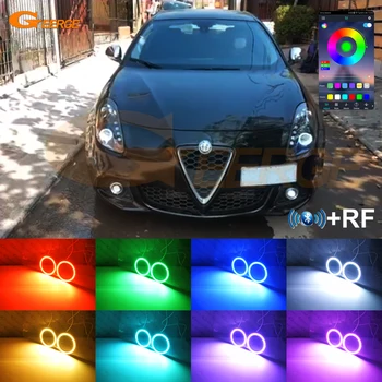 Para a Alfa Romeo Giulietta 940 2010-2020 BT Aplicação de RF Controle Remoto Multi Cor Ultra Brilhante LED RGB Angel Eyes Kit Anéis Halo