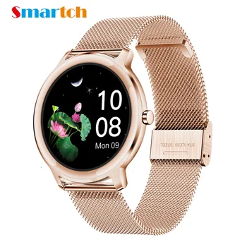 2020 Smartch 7.3 mm Super Slim Smart Watch Mulheres, Touch Screen Monitor de frequência Cardíaca, Pressão Arterial Smartwatch Para Android IOS
