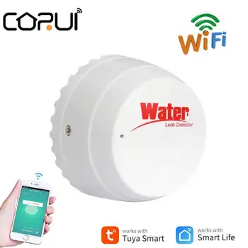 CORUI Tuya wi-Fi Vazamento de Sensor de Vazamento de Água, Detector de Vazamento de Água Sensor Sensor de Evitar o Vazamento de Água, Vida Inteligente de Controle de APLICATIVO