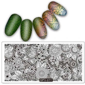Novas Plantas mandala de Flores da Arte do Prego Placa em aço Inoxidável Imagem de Estampagem de Placas de DIY Manicure Modelo de Impressão Placa de Ferramenta
