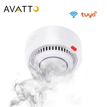 AVATTO Tuya wi-Fi Smart Detector de Fumo, Vida Inteligente APP de Alarme de Incêndio Sensor de Sistema de Segurança em Casa Bombeiros Smart Home da Automatização