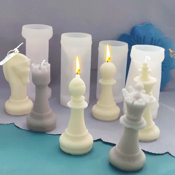 Criativo de Silicone Vela do Molde Para o Xadrez de Forma Velas Perfumadas Fazer Moldes Práticos DIY Vela de Sabão Artesanal Ferramenta Decorações