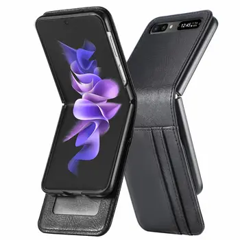 Função de carteira Couro Case para Samsung Galaxy Z Flip 4 5G Flip3 Flip 3 Flip4 à prova de Choque Total de Tampa de Proteção do Coque Capa