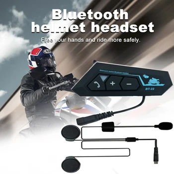 Bluetooth de um Capacete de motociclista Fone de ouvido sem Fio Chamada Handsfree Impermeável Redução de Ruído do Motor Fones de ouvido com Microfone 1000Mah Bateria