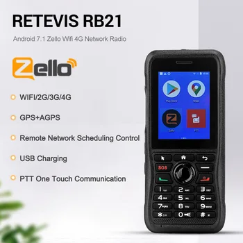 Zello Rede 4G de Rádio de Duas Vias Retevis RB21 Android 7.1 GPS WIFI POC Rede de Rádio Receptor USB Dual Sim compatível com Bluetooth HT