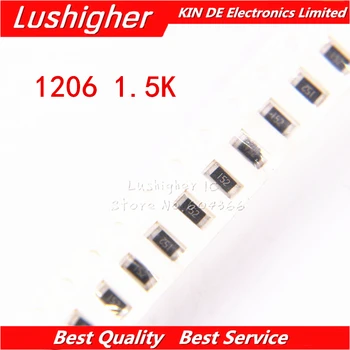 100PCS 1206 SMD Resistor de 5% A 1,5 K Ohms 152 1.5 Kohm 1500ohm