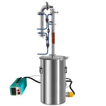 Tubo matriz miniatura vermelho cobre duplo torre distiller cerveja home moonshine máquina com o aquecimento da haste de controle de temperatura da caixa