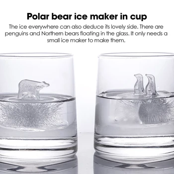 O Urso Polar E Pinguim Forma De Cubo De Gelo Moldes De Animais Novidade De Design De Gelo Polar Moldes Para Beber Bandejas De Cubos De Gelo De Silicone Com Tampa