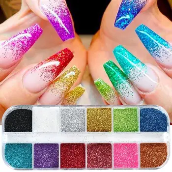 Kapmore Prego Reluz Decorativos Holográfico De Unhas De Paetês Com Sombra Glitter Face Glitter Manicure Nail Art E Decorações