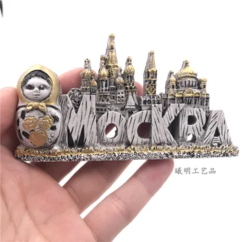 3D Resina Rússia Ímã de Geladeira Moscou Mockra Decorativos, Imãs de Geladeira, Adesivo Viagens de lazer Lembrança IDEIA