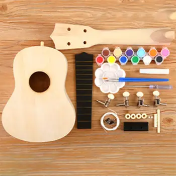 DIY Ukulele Kits de Ukulele Fazer o ajuste De 4 Cordas, com todos os Acessórios para Crianças Artesanal de Montagem de Brinquedos