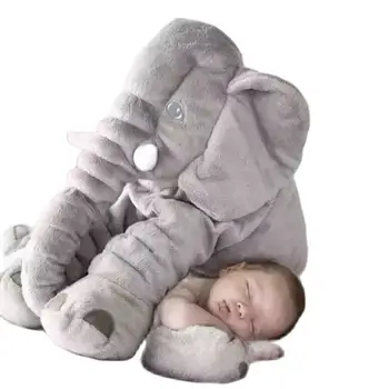 40cm/60cm Grande Brinquedo de Pelúcia Elefante Dormir Crianças de Volta Almofada de Pelúcia Bonitos do Bebê Acompanhar Boneca de Presente de Natal