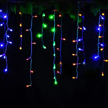 natal decoração exterior de 3,5 m de Queda de 0,4-0,6 m cortina de icicle seqüência de luzes led 220V/110V ano Novo Jardim de Natal Festa de Casamento