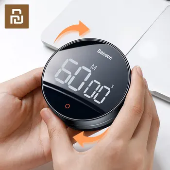 Youpin Baseus Magnético Alarme De Contagem Regressiva De Relógio Timer De Cozinha Manual Timer Digital Stand Relógio De Mesa De Cozinha Duche Estudo Cronómetro