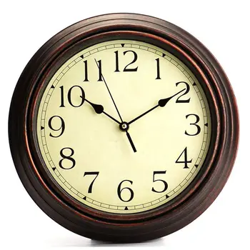 12-Polegadas Rodada Relógio Clássico Retro Não Passando De Quartzo Relógio Parede Decorativo