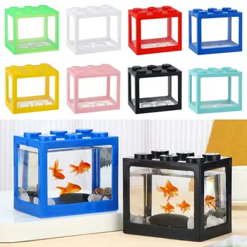 Animal de estimação Decoração de blocos de Construção de PVC Presentes Peixe Betta Acessórios Betta Tanque de Peixes Ornamentais, Mini Aquário