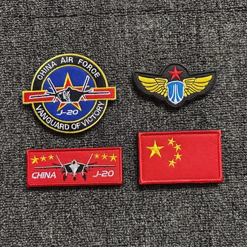 China Air Force J20 Tático Voo Braçadeira De Bordados Magia Etiqueta Capítulo J-20 Emblema Militar Fã Pano De Decoração Adesivo