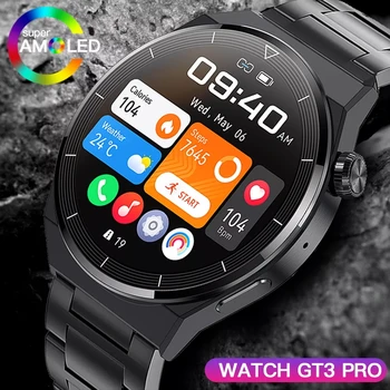 2022 NFC Smart Watch Homens GT3 Pro AMOLED 390*390 Tela HD de frequência Cardíaca de Chamada Bluetooth IP68 Impermeável SmartWatch Para Huawei Xiaomi