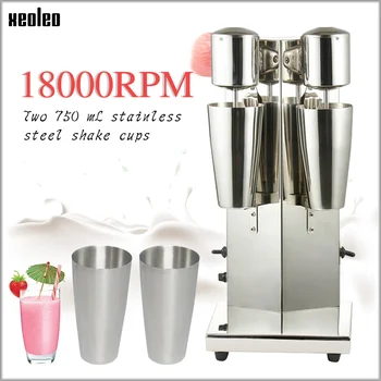 Xeoleo Milkshake de máquina de Aço Inoxidável, Máquina de Milk-Shake de Cabeça Dupla Bebida mixer Fazer Leites de Espuma/Milkshake de Bolha, Máquina de Chá