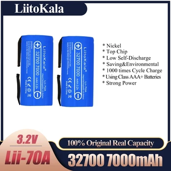 LiitoKala Lii-70A 32700 lifepo4 3.2 v 7000mah 33º-55A solda tira a chave de fenda da bateria da bicicleta elétrica alimentado+Níquel folhas