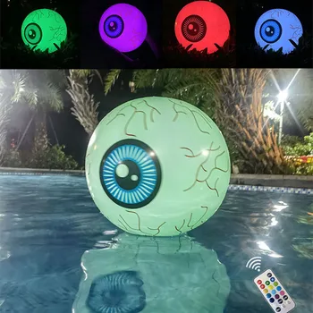 Inflável de Halloween globo Ocular 40cm LED Colorido Mudança de Halloween Brilhante Bolas de Olho Com Controle Remoto Grande Grossa Exterior Adereços