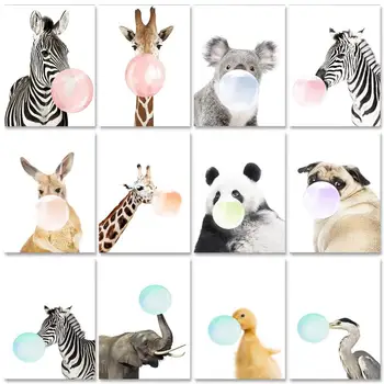 RUOPOTY Quadro de Diy Pintura Por Números Kits Animal Bolha de Desenho Por Números Para Adultos Decorações Home do Presente Simples Para Iniciantes