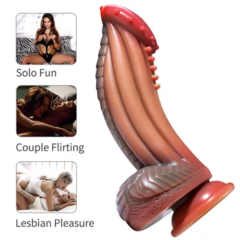 Alien Espinho Falo de Silicone Líquido Vibrador Feminino Masturbação Dispositivo Adulto do Sexo Brinquedos Vagina Massagem Anal Brinquedos Sexuais Vibrador para Mulher
