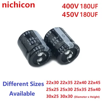 2Pcs/Monte Nichicon 180uF 450V / 180uF 400V 450V180uF/ 400V180uF 22x30/35/40/45 25x25/30/35/40 30x25/30 Snap-in capacitor PSU