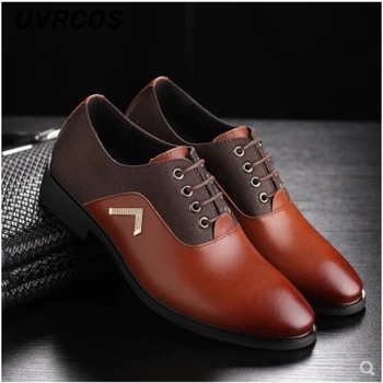 Casual Sapatos de Couro Homens Dedo Apontado Negócio Formal de Baixo-superior Macio, com solado de Moda Britânica Novo