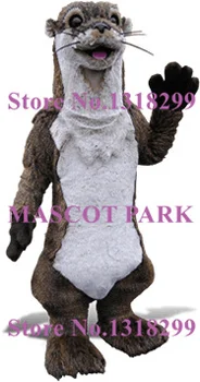 Alta Qualidade Realista Lontra Adulto da Mascote do Traje banco de castor do rio lontra Tema de Anime Cosplay Fursuit Vestido de Fantasia dos Trajes
