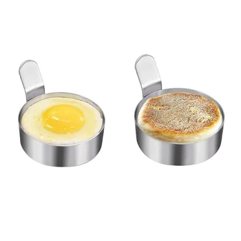 9/7.5 cm de Fritar Ovo Panela de Molde de Aço Inoxidável Ovos Ferramentas Frito Panquecas Asse Molde Formulário de Cozinha, Acessórios de Cozinha Gadgets