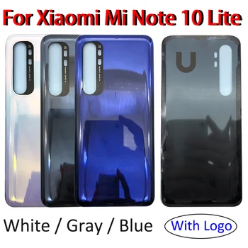 NOVO Para o Xiaomi Mi Nota 10 Lite Bateria Vidro de Tampa Traseira Porta Traseira de Substituição de Habitação Com Adesivo Para Xiaomi Mi Note10 Lite