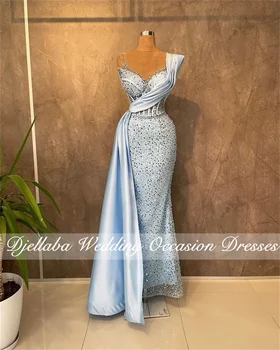 Nova Chegada Azul De Paetês Sereia Vestidos De 2022 Dubai Para As Mulheres, Festa Formal Vestidos De Baile Elegante Vestido De Vestes De Soirée