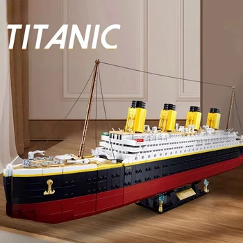 2401Pcs Cidade RMS Titanic o Navio de Cruzeiros do Modelo de Blocos de Construção Kits Criador Especialista Barco Tijolos DIY Crianças Brinquedos Para a Criança Presente MOC