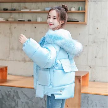 Moda de inverno das mulheres casaco de algodão aluno curto casacos acolchoados soltos para Baixo casaco de algodão coreano quente mulheres outerwear Parkas