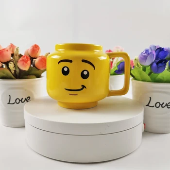 NOVAS Canecas de Cerâmica Xícara de Leite, Canecas de Café Copos Para Crianças Sorrindo Amarelo Expressão dos desenhos animados Bonitos de Copos de 250mL