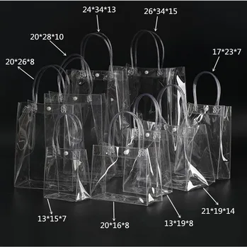 10/20/40pcs exposição Clara sacos pequenos, de presente Transparente saco de plástico Mini sacos de PVC alça de saco cosmético pack