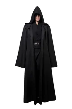 Anakin Skywalker Cosplay Traje De Cavaleiro Jedi Negro Manto Só Halloween Fantasias De Carnaval