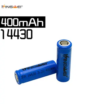 kingwei 4pcs 3.2 v IFR 14430 bateria LiFePO4 400mah recarregável com célula para a lanterna elétrica da tocha câmara