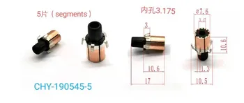 5pcs 3.175 x 7,6 x 10.5 mm 5P Dentes de Barras de Cobre Elétrica do Motor do Comutador CHY-190545-5