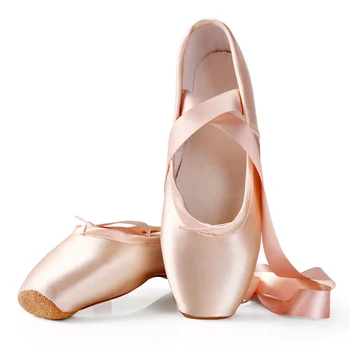 Ballet Dança Sapatos de Criança e Adultos, Balé Pointe de Dança Sapatos Profissional com Fitas de Sapatos de Mulher Zapatos Mujer Tênis Mulheres