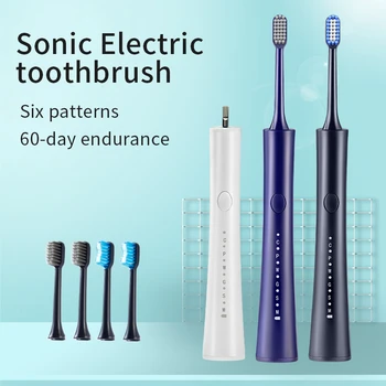 Sonic Escova de dentes Elétrica Carregamento USB Adultos Limpar com uma Escova de dentes Escova de Titular Com 5pcs Toothbursh Cabeças Dental Recomendo