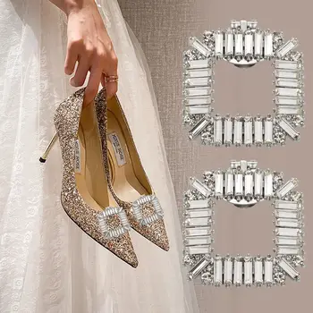 DIY 1Pc Sapato Decorações Clipe de Strass Charme Fivela Brilhante Clipe de Casamento da Noiva Salto Alto Acessórios para Mulheres