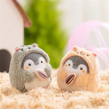 Bonito Pinguim de Pelúcia Boneca Nova Cartoon Koupen Chan Animal de Pelúcia Kawaii Anime Hamster Chave Anel de Cadeia Bag duplo Pingente de Presente para as Meninas
